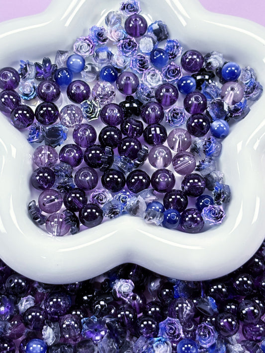 (Anna G1-G12) High-quality cat's eye beads and soft rubber flower mixed bead set