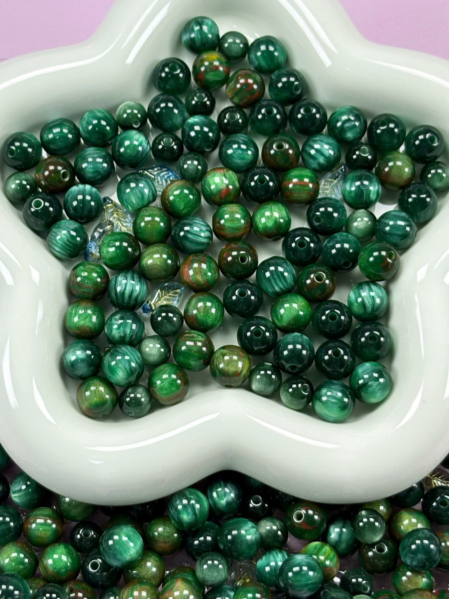 (Anna G1-G12) High-quality cat's eye beads and soft rubber flower mixed bead set