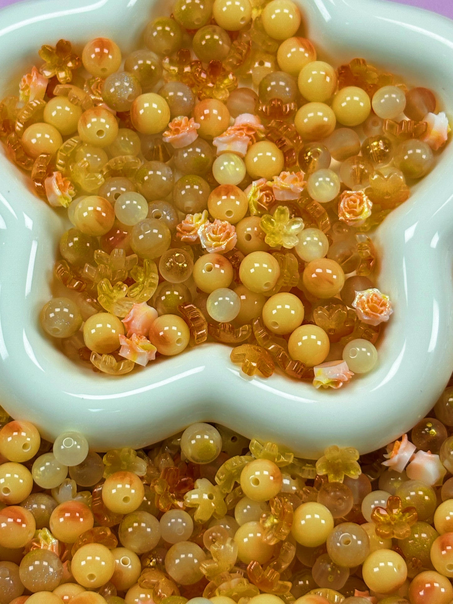 (Anna G1-G12) High-quality cat's eye beads and soft rubber flower mixed bead set