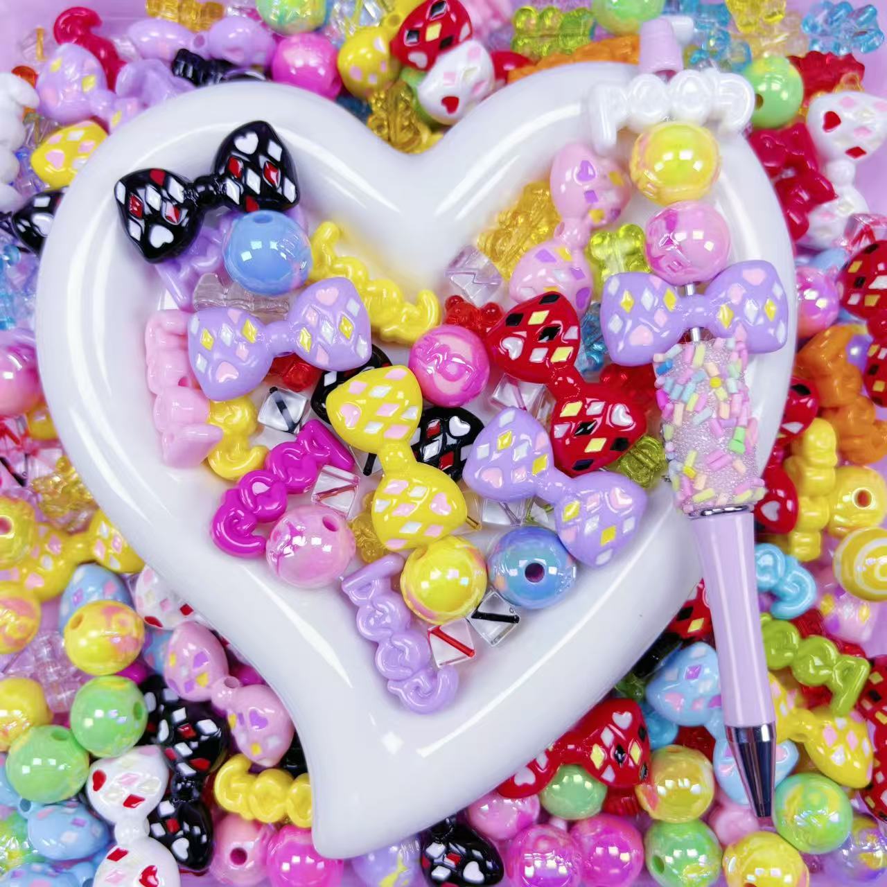 (Anna - A7) High-quality Cute Bowknot Keychain Pen