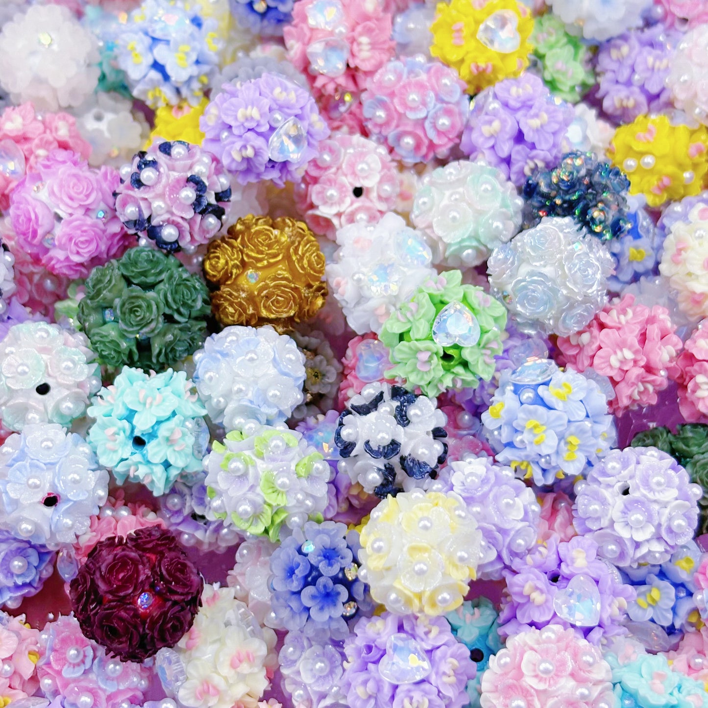 (Anna Recommended by ) Luxury Flower Diamond Bead Craft Pen Keychain